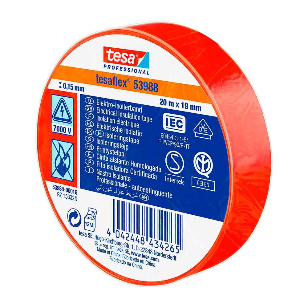 TESA Plastband Rautt 19mm x 20m