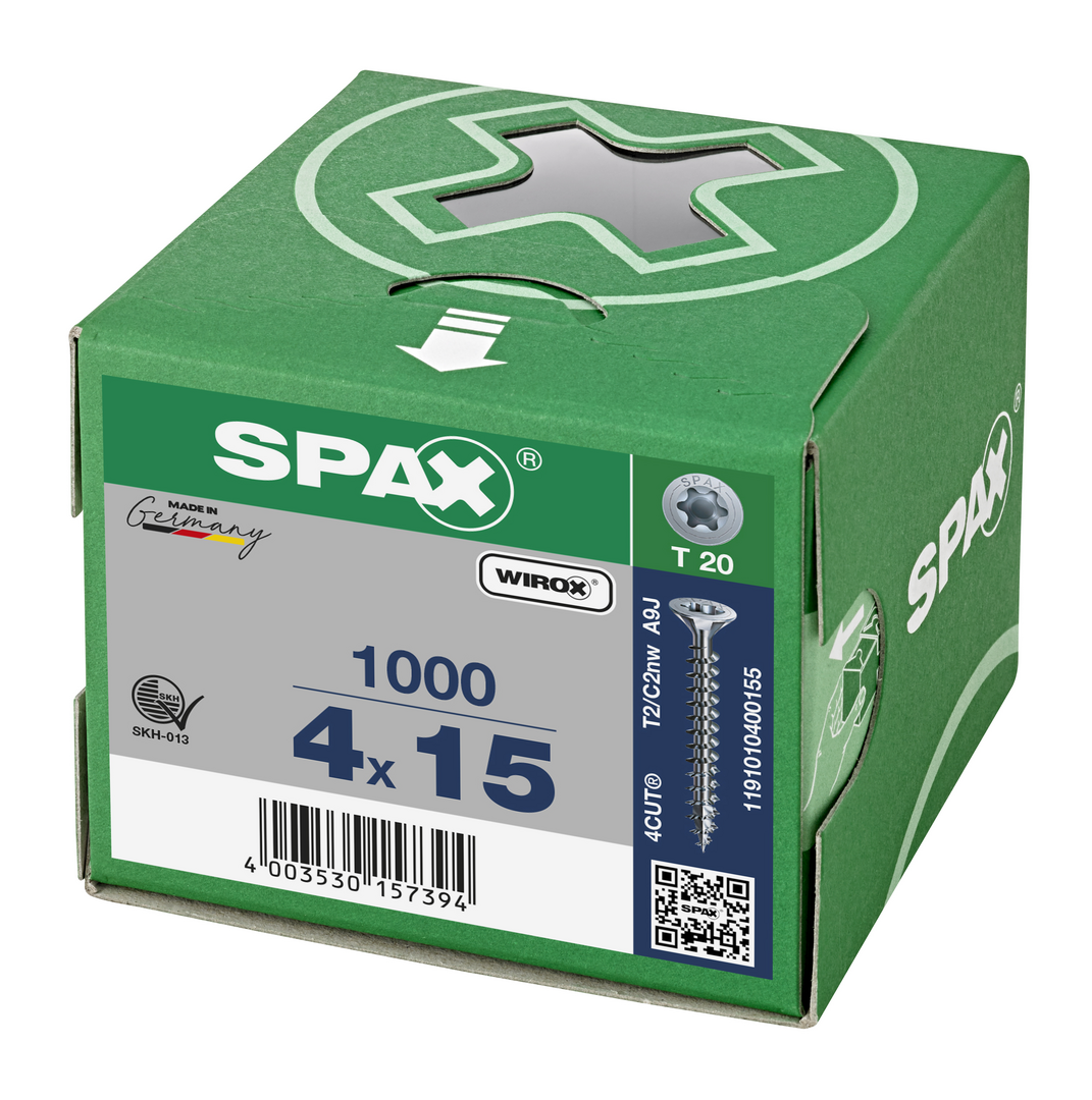 SPAX Tréskrúfur UZ 4.0x15/11 (1000)