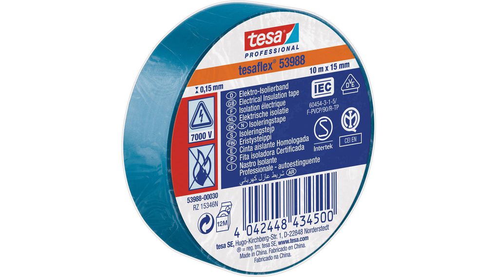 TESA plastband blátt 15mmx10m 53988-00030