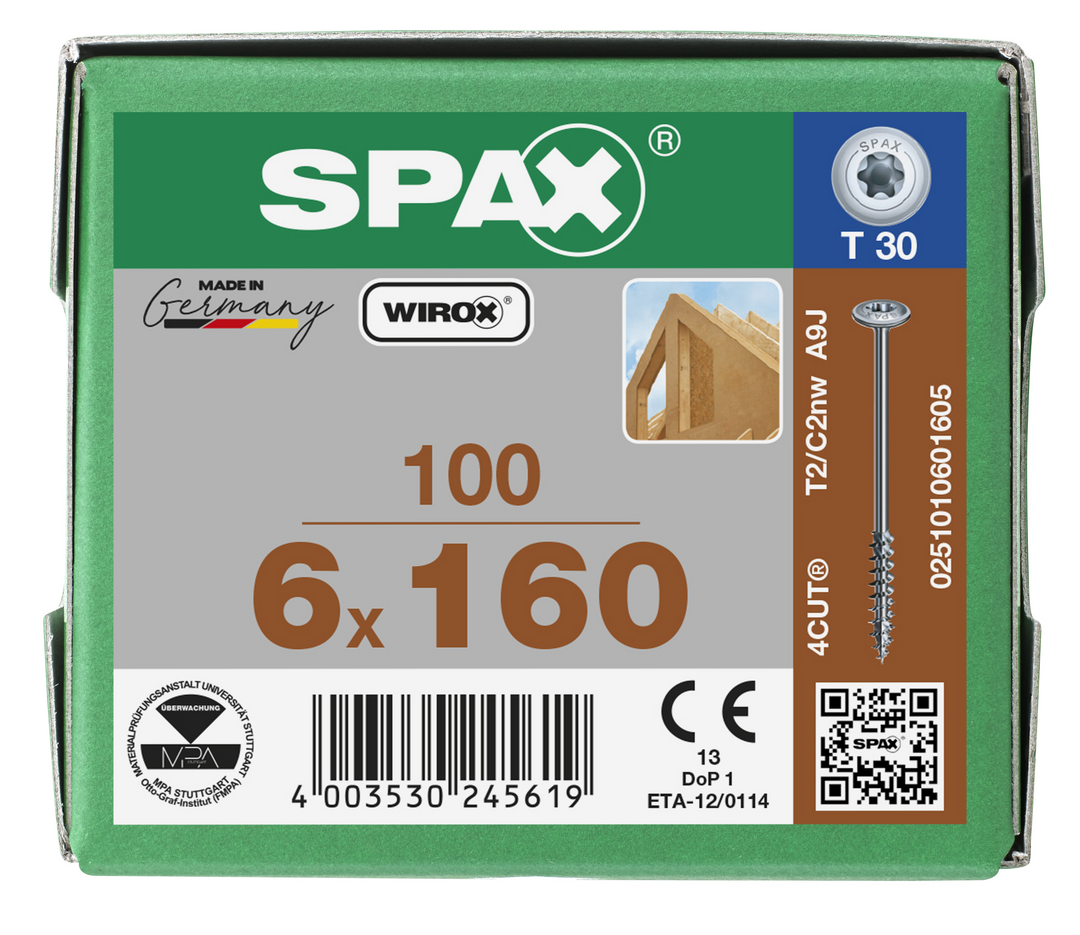SPAX Franskar skrúfur 6.0x160/65 100