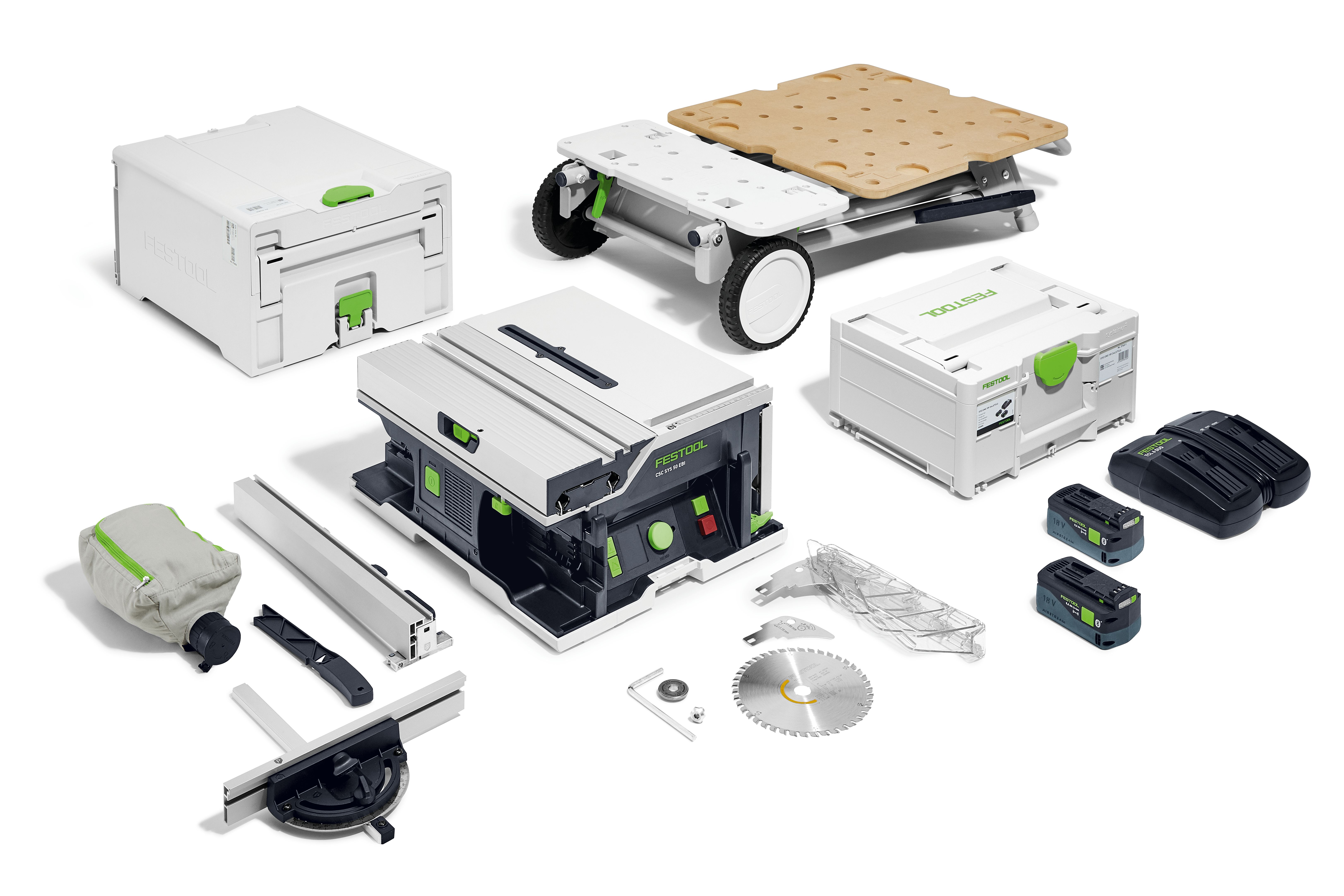 Festool CSC SYS50 Rafhlöðu Borðsög EBI-set 577379
