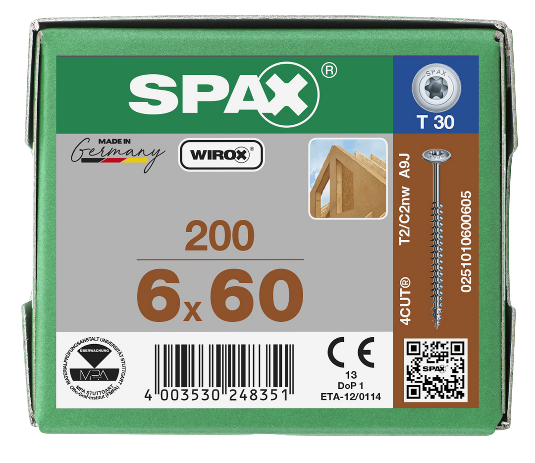 SPAX Franskar skrúfur 6.0x60/56 200