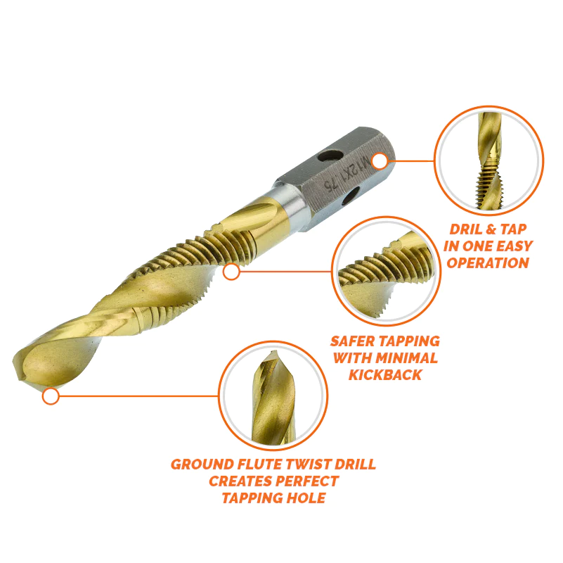 HMT VersaDrive Combi Drill-Tap Set, M5, M6, M8, M10, M12