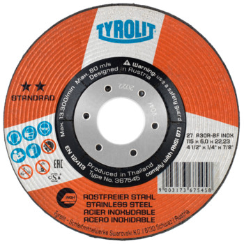 Tyrolit Slípiskífa 115x6.0mm Standard Stál 367545
