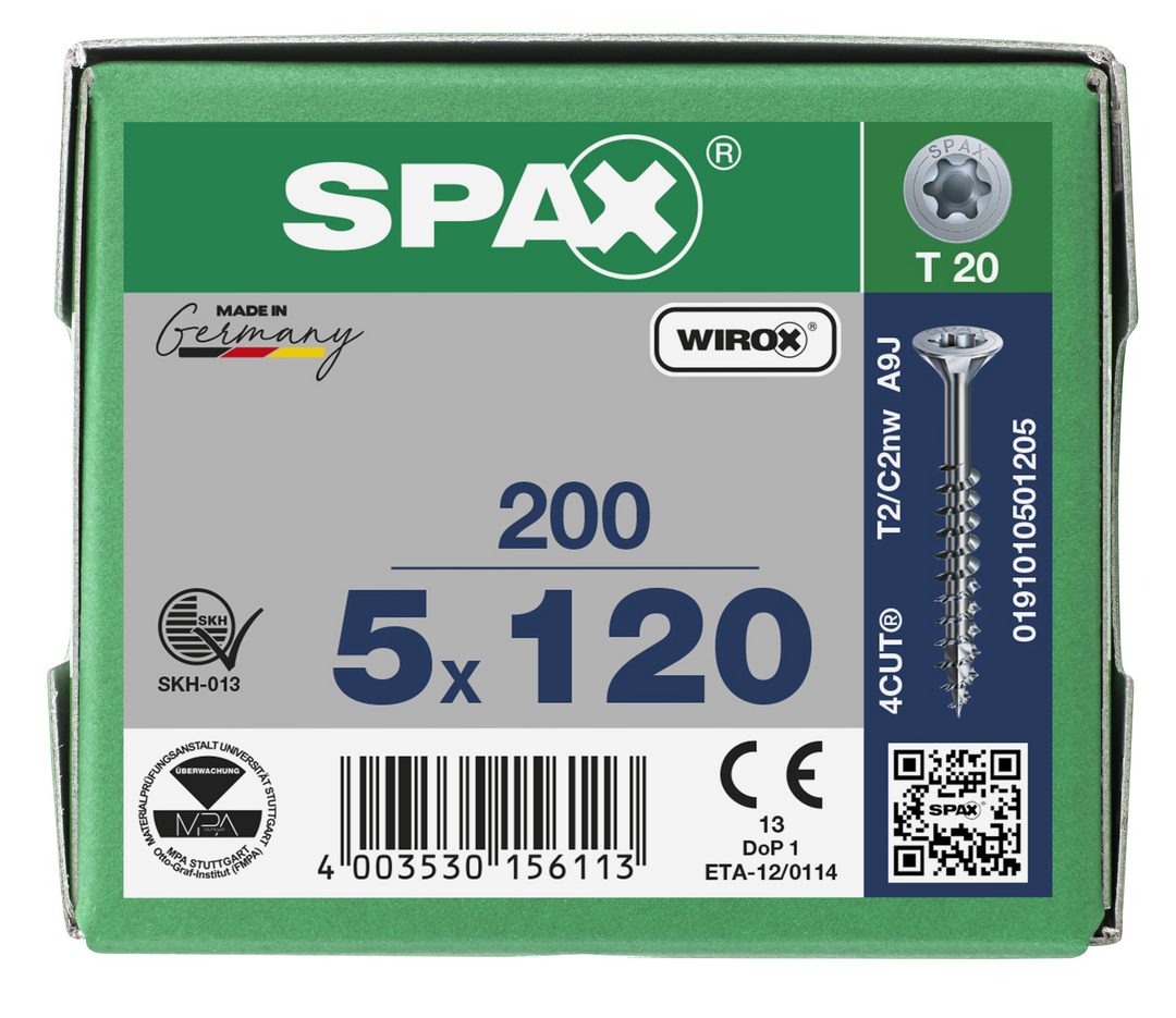 SPAX Tréskrúfur UZ 5.0x120/69 (200)