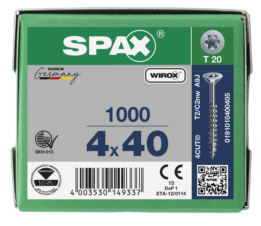 SPAX Tréskrúfur UZ 4.0x40 (1000)