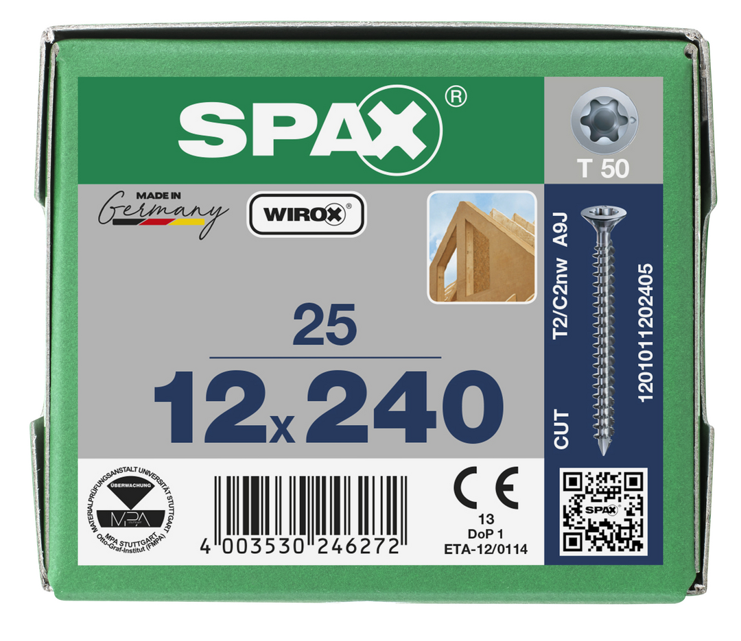 SPAX Tréskrúfur UZ 12.0x240 Uppsnittað 25