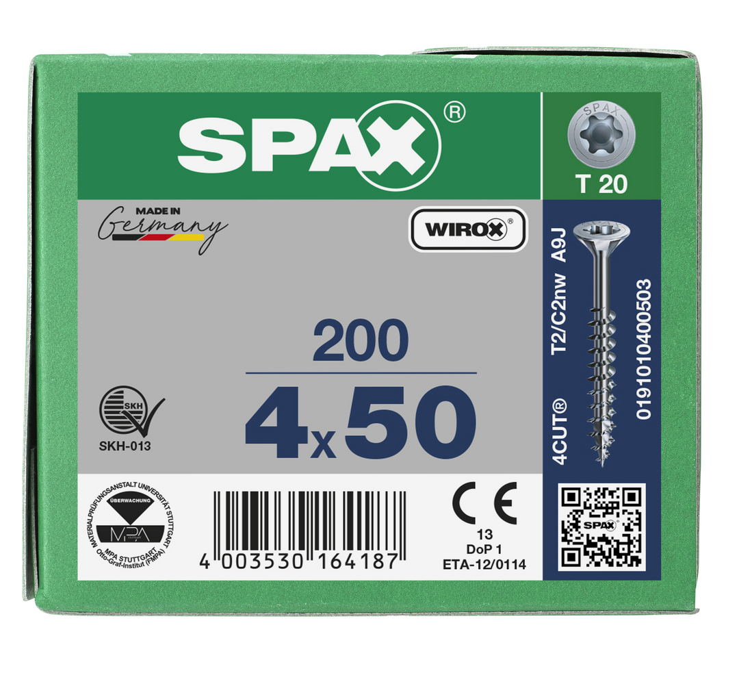 SPAX Tréskrúfur UZ 4.0x50/32 (200)