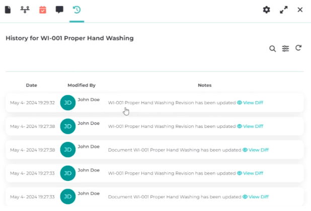 Document management software - activity tracker