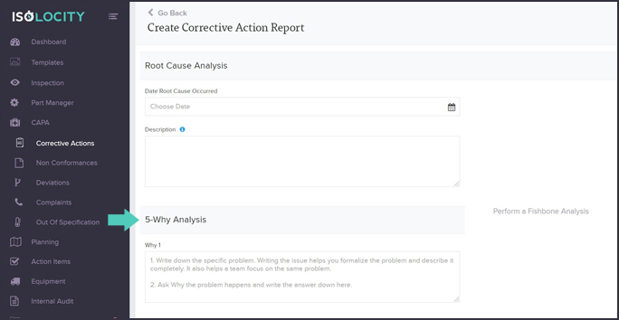 3x5 why corrective action report quality management system