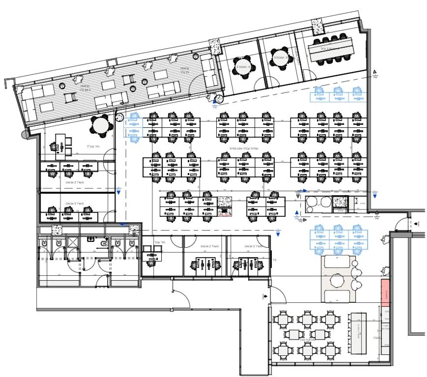 תוכנית קומה 1 - משרדים מהממים להייטק במתחם שרונה | 578 מ״ר כולל מרפסת