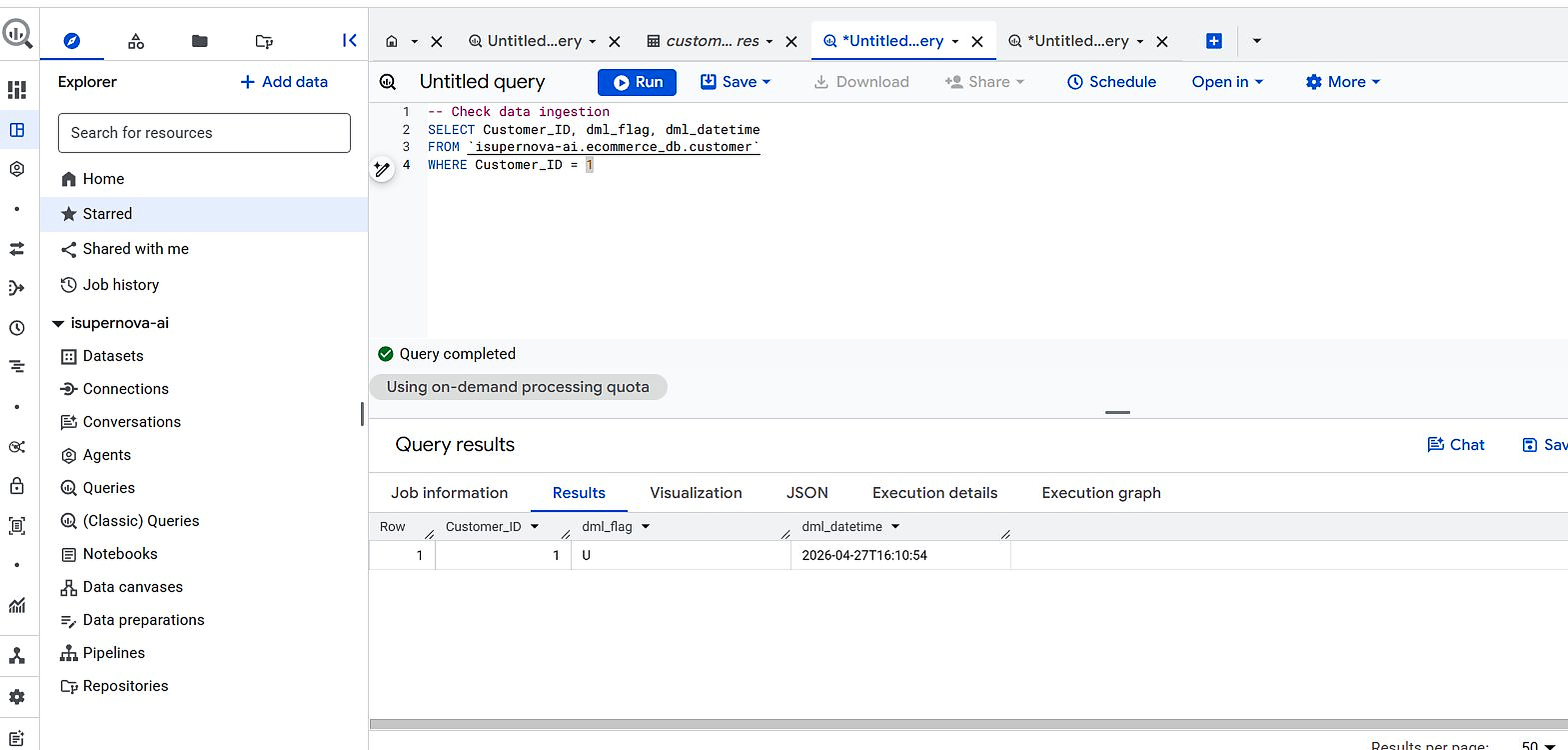 BigQuery CDC Reflected