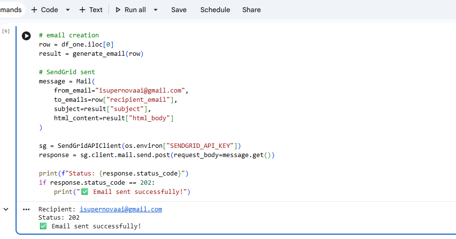 Colab SendGrid delivery status 202
