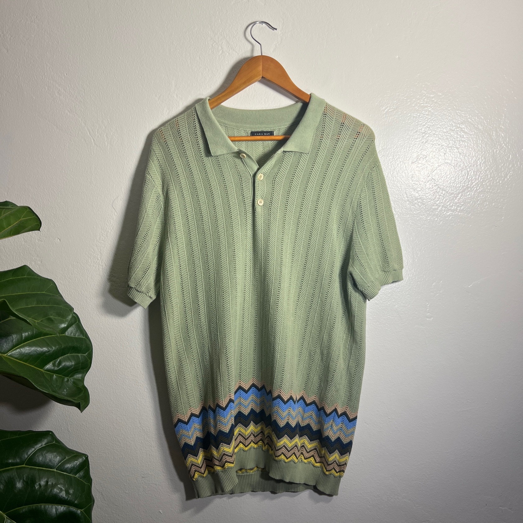 Zara Knit Three Button Shirt