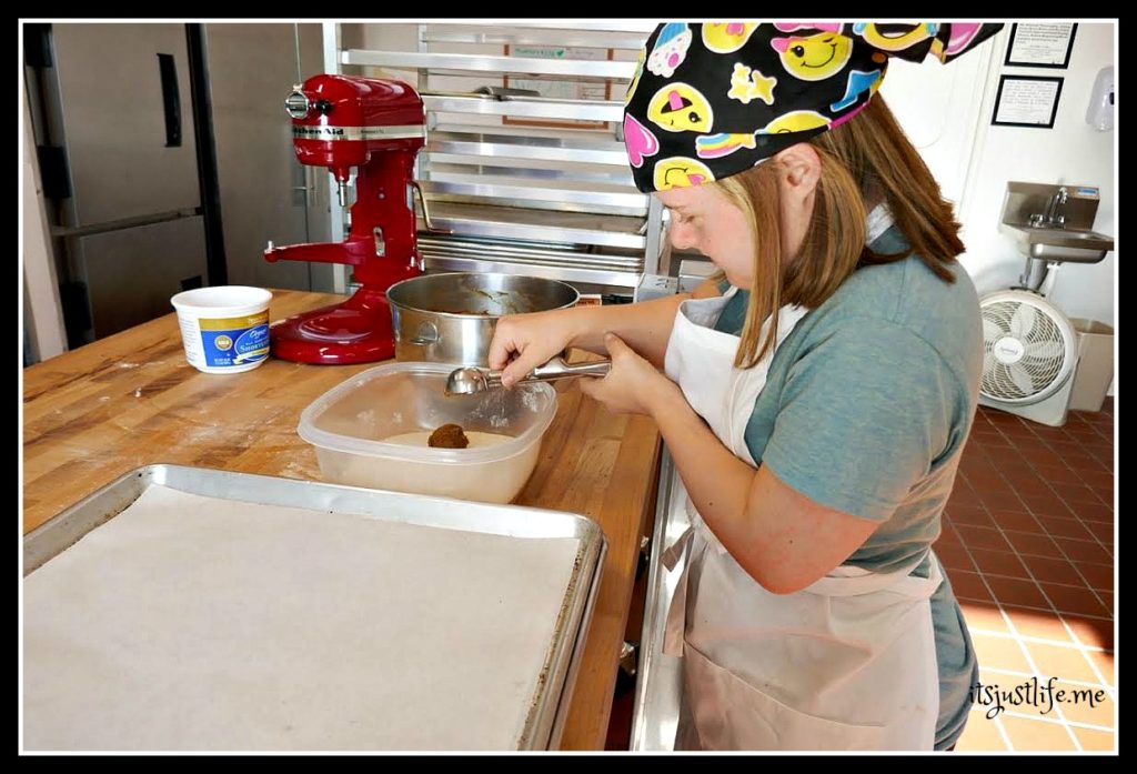 Rolling the cookie balls takes a lot of concentration.