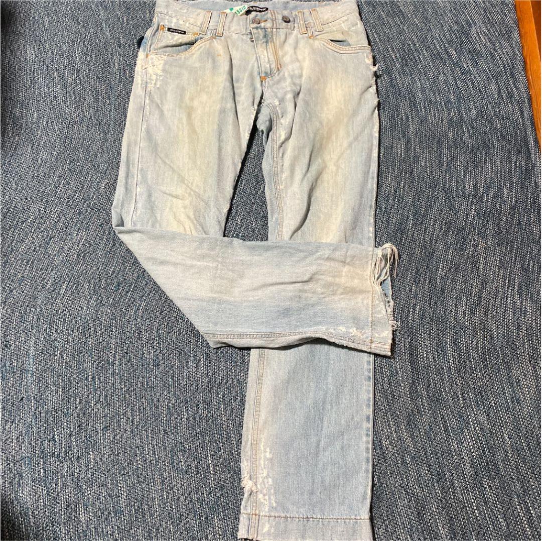 ドルチェ＆ガッパーナ　デニム ジーンズ パンツ　ダメージ