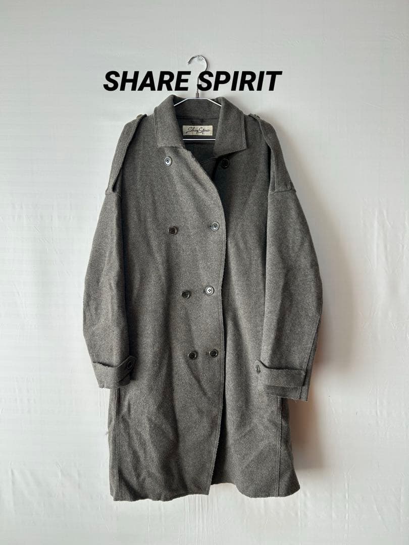 SHARE SPIRIT カットオフ ウール トレンチコート 38