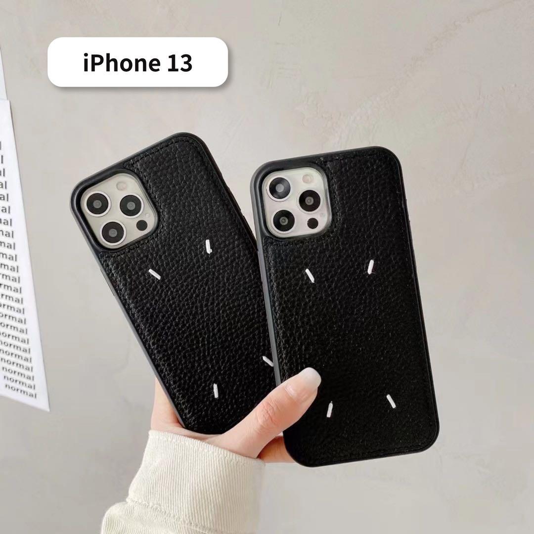 新品 iPhone13 スマホケース ブラック 黒 マルジェラ風 韓国