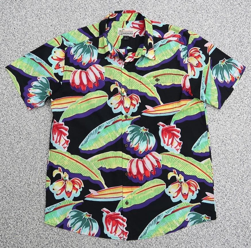 美品 L パタロハ 2017年 ブラックバナナ 半袖 アロハシャツ