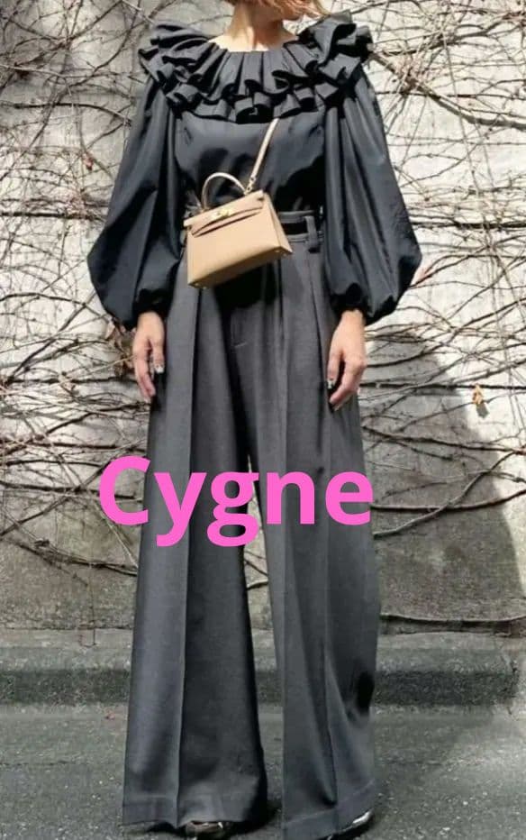 3/28.29限定価格【美品】cygne 首元フリルブラウス Thierry