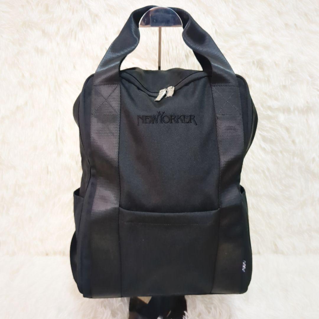 【未使用品】ニューヨーカー　 リュック　A4 　黒　2way　スクエア型　大容量