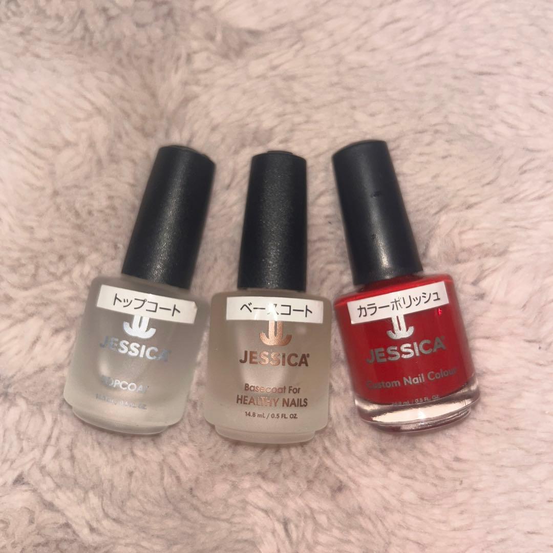 JESSICA ジェシカ ネイルポリッシュ ベース＆トップコート 3本セット