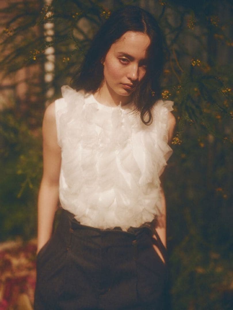 TREFLE ＋1 Wチュールニット　ホワイト　トレフルプラスワン