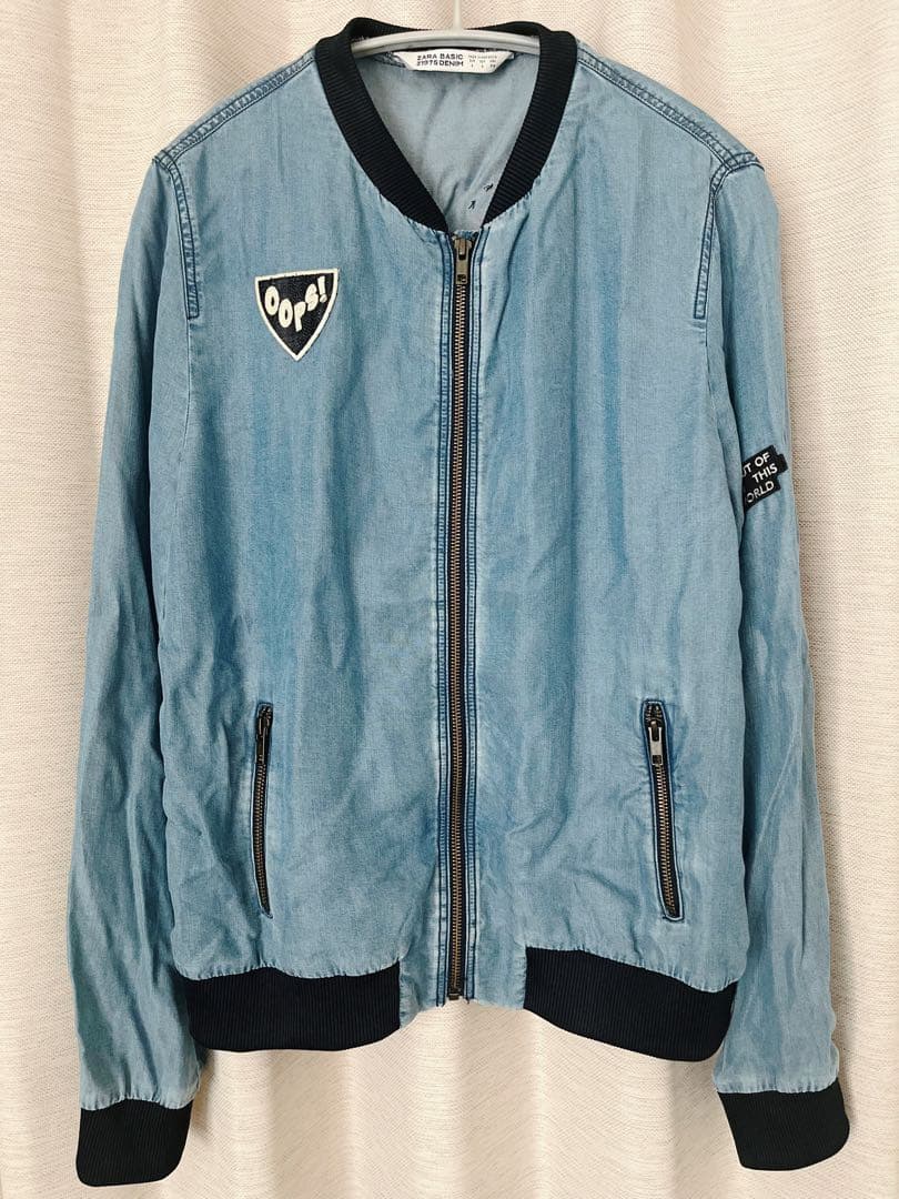 ZARA 薄手デニムジャケット ブルゾン 刺繍