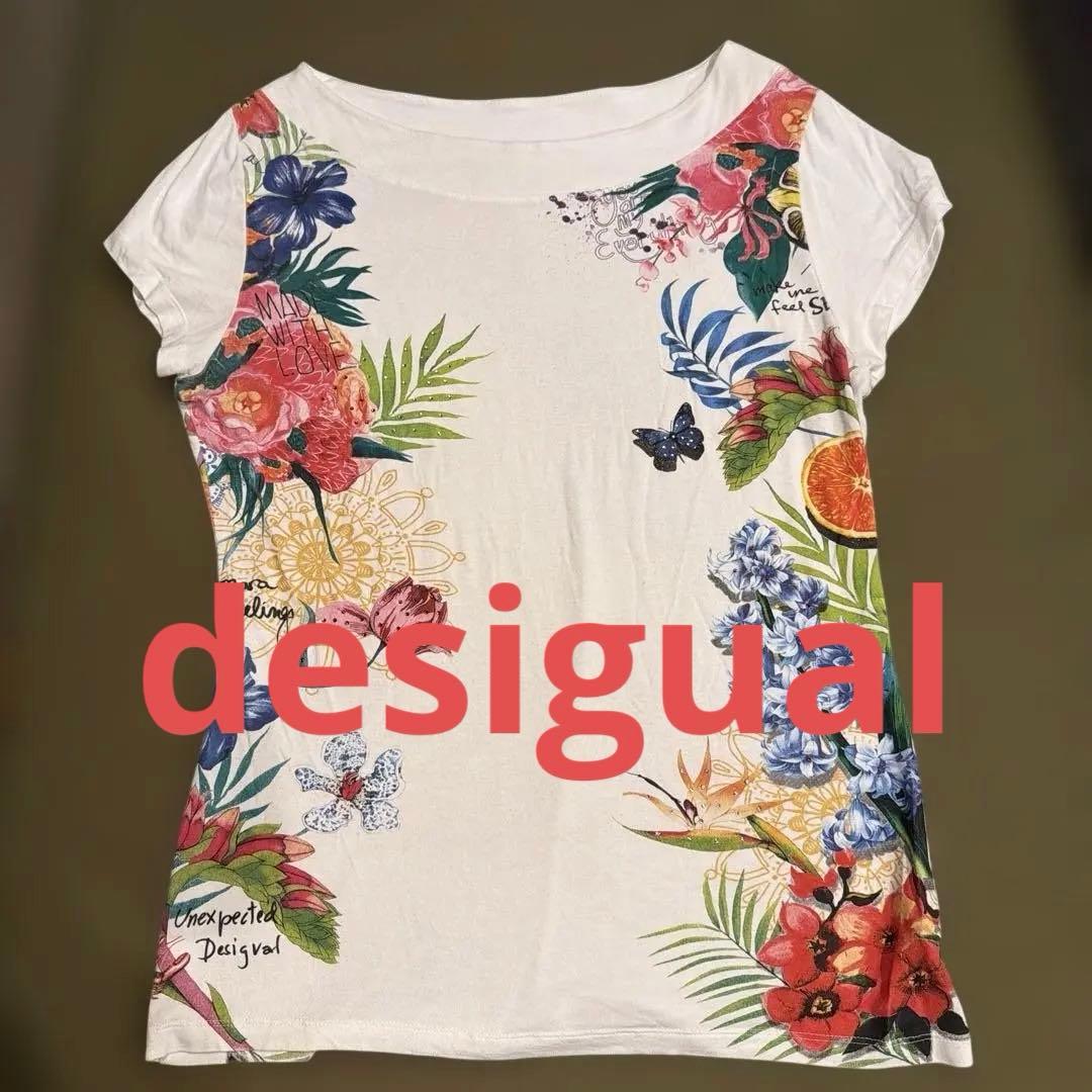 Desigual 半袖Tシャツ ボタニカル柄
