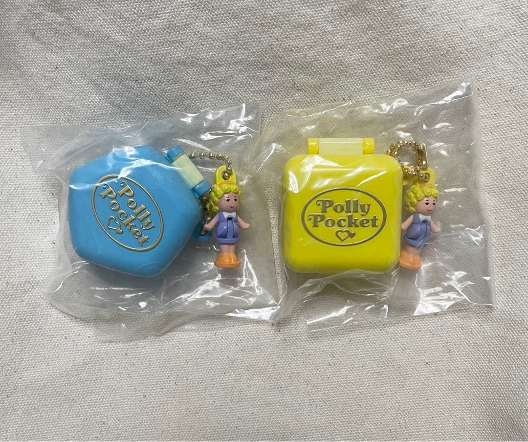 PollyPocket ミニチュアチャーム ポーリーポケット イエロー ブルー