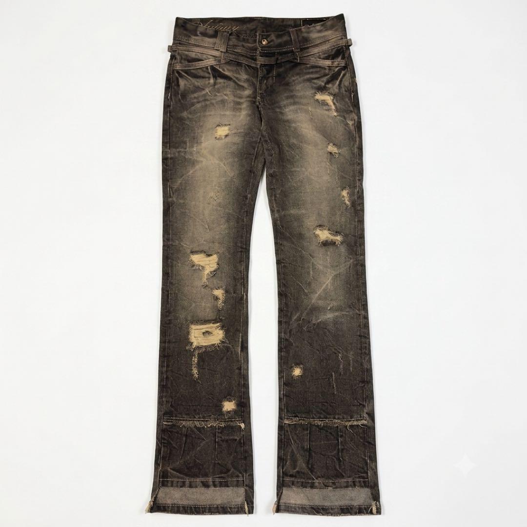 00s archive vicefairy damage flare denim