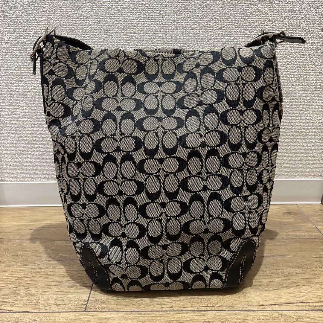 COACH シグネチャー ブラック 斜め掛け ショルダーバッグ