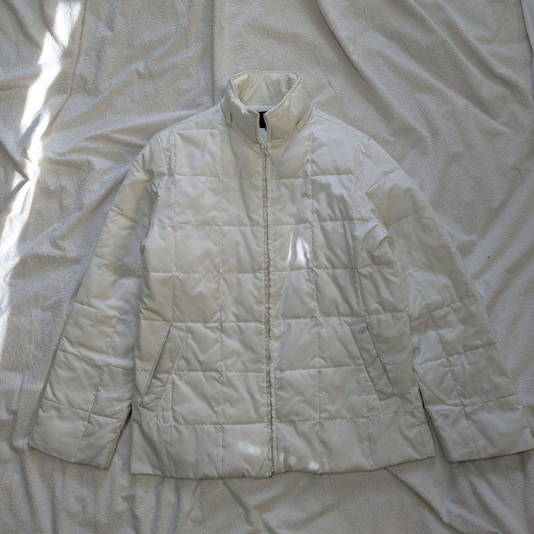 ホワイト キルティング ダウンジャケット L レディース 【訳あり】