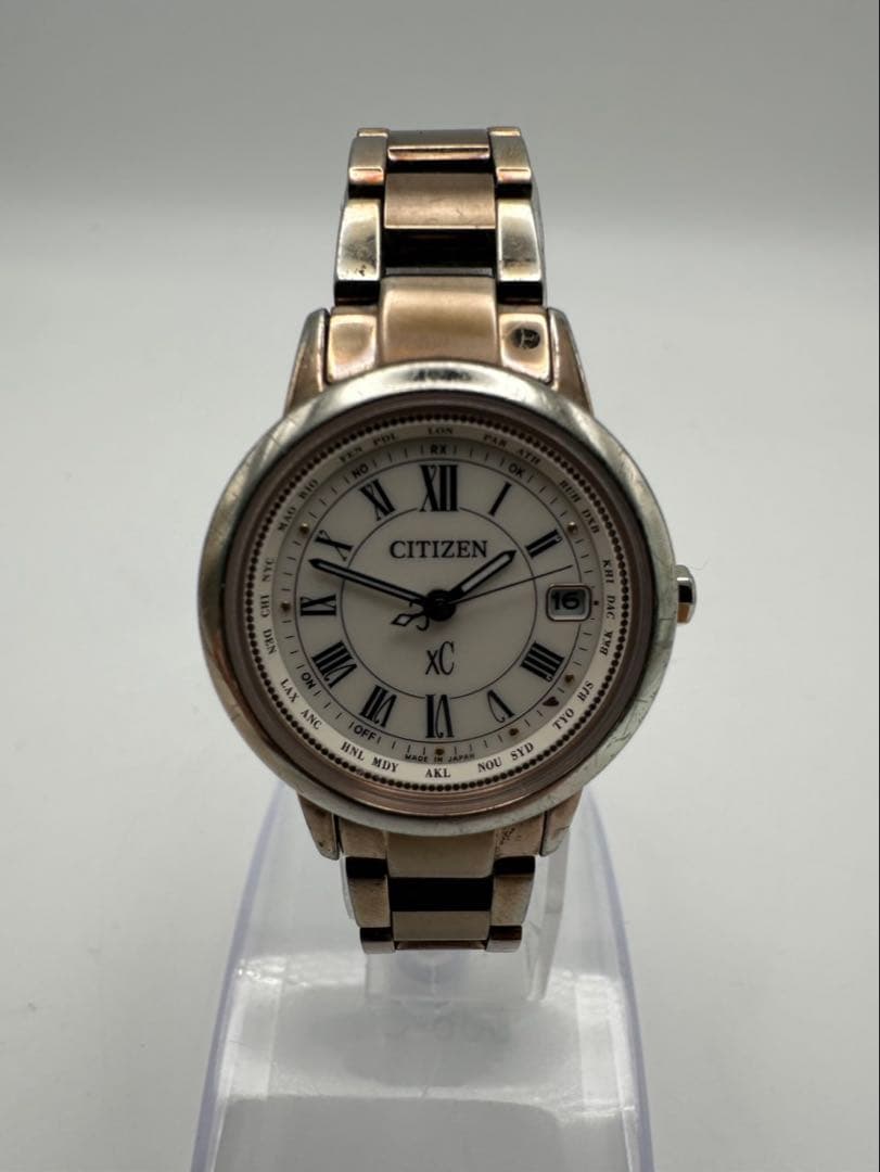 シチズン　CITIZEN XC ピンク 電波ソーラー 稼働　腕時計
