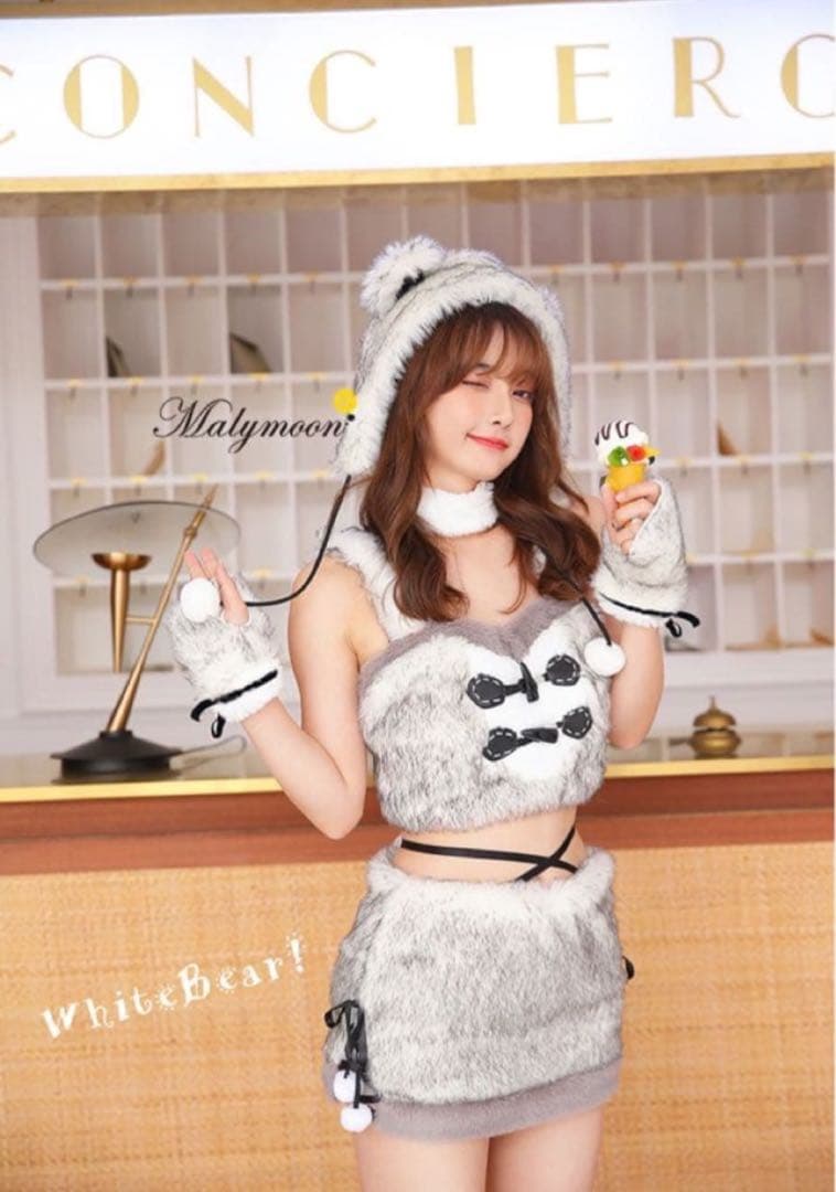 Malymoonコスプレ衣装 グレー ファー