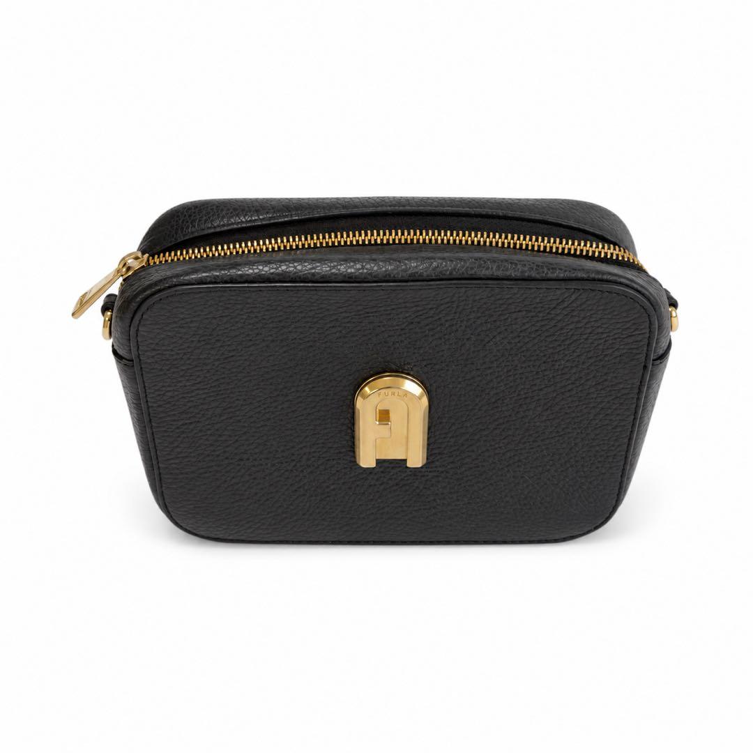 【美品】FURLA フルラ プリムラ ミニ チェーンショルダー 本革 黒