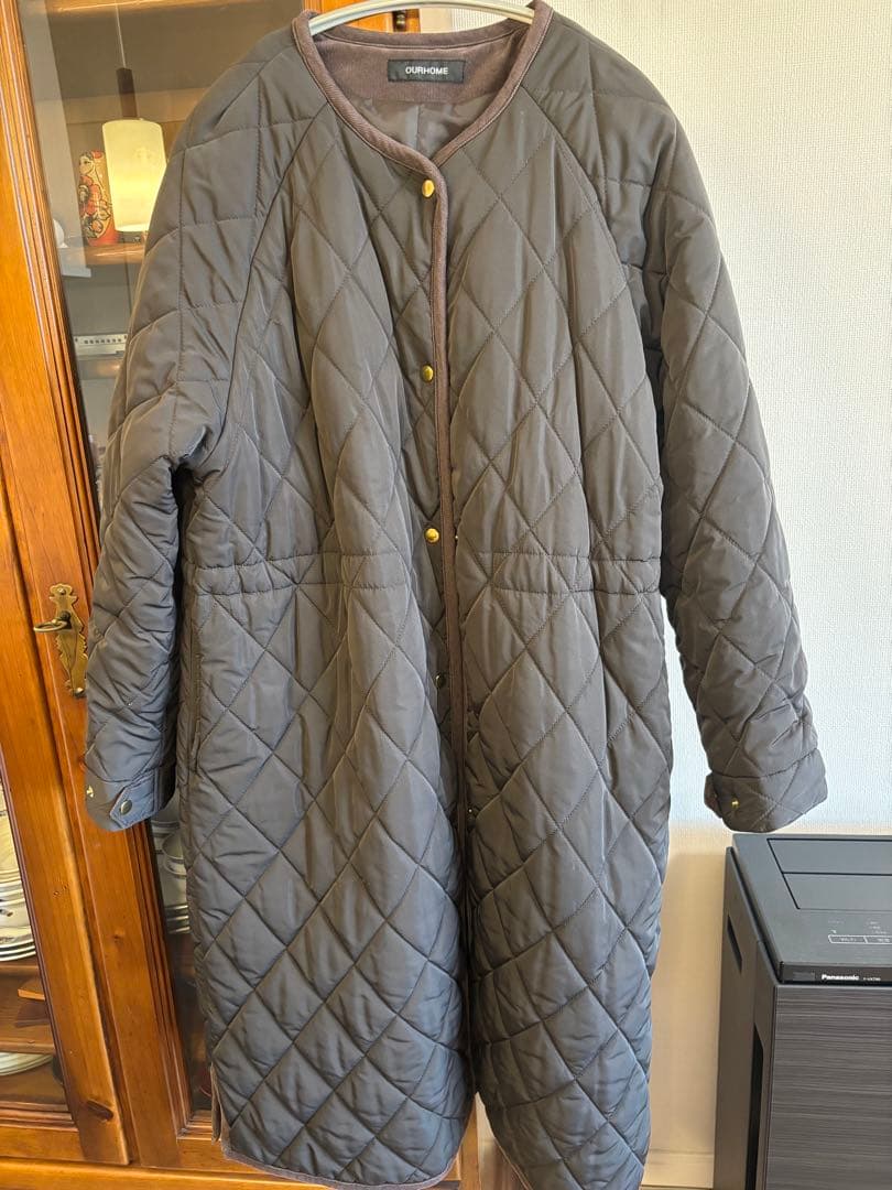 OURHOME 中綿キルティングコート（チャコールブラウン）