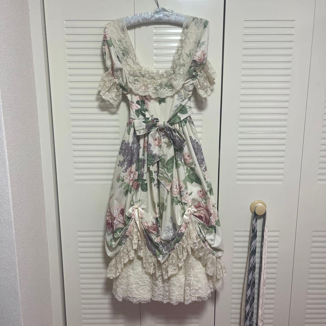 vintage dress ビンテージ　ドレス　ワンピース　花柄 by メルカリ