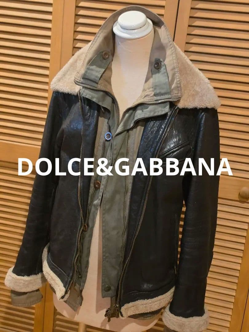 Dolce & Gabbana レザーミリタリージャケット
