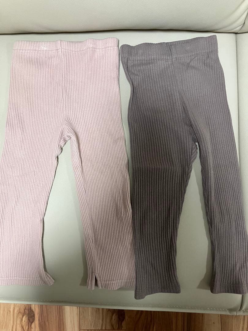 RIO(リオ)/ペアマノン　リブレギンス　90cm 2枚セット　ピンク/ブラウン by メルカリ