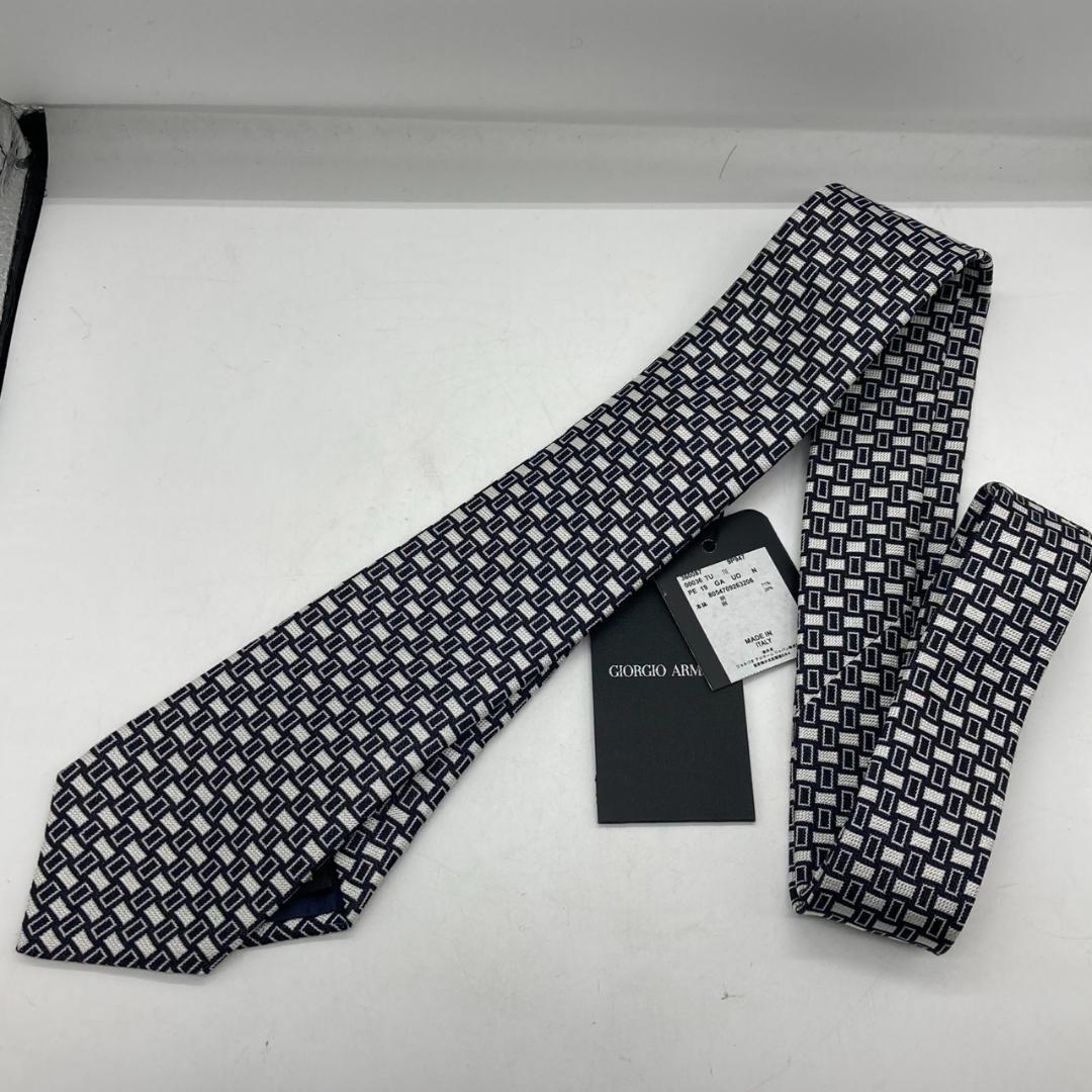 ▼未使用品　GIORGIO ARMANI タグ付き　ネクタイ　シルク　リネン
