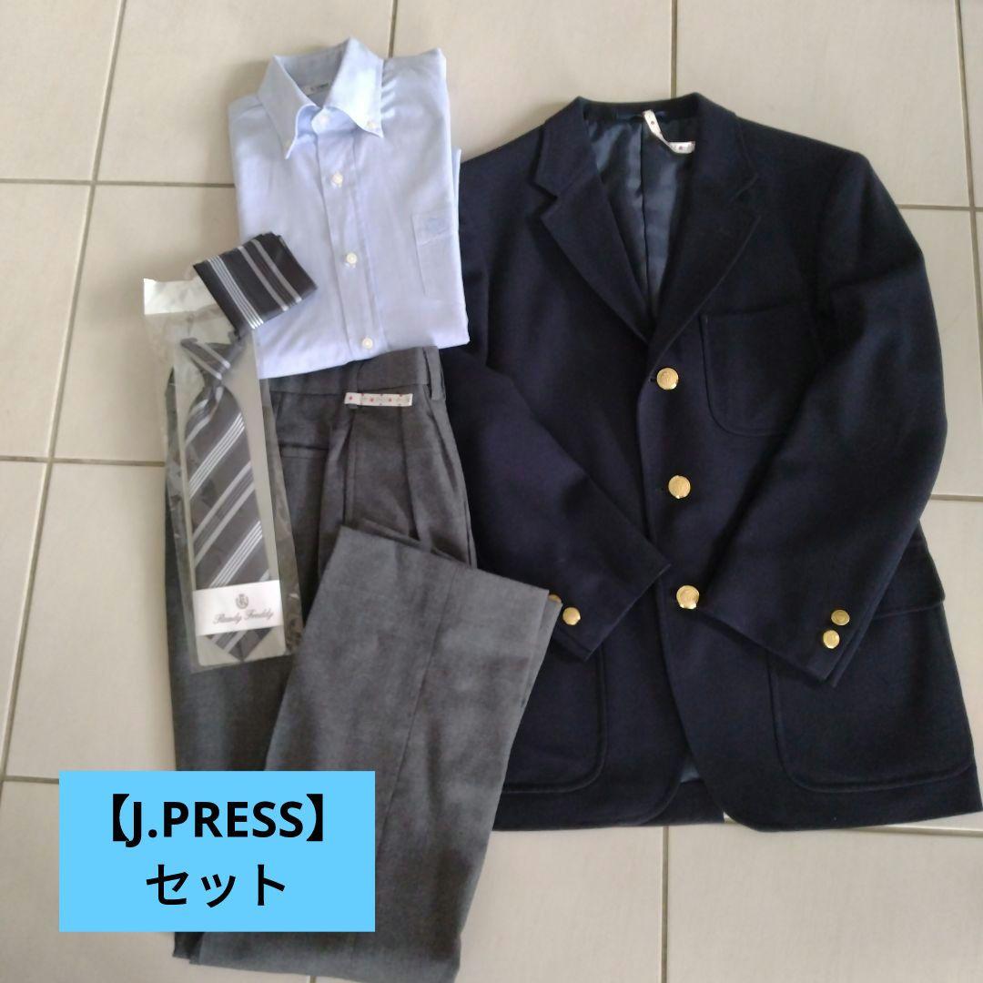 【J.PRESS】紺ブレザー＆スラックス、Yシャツセット150〜160cm