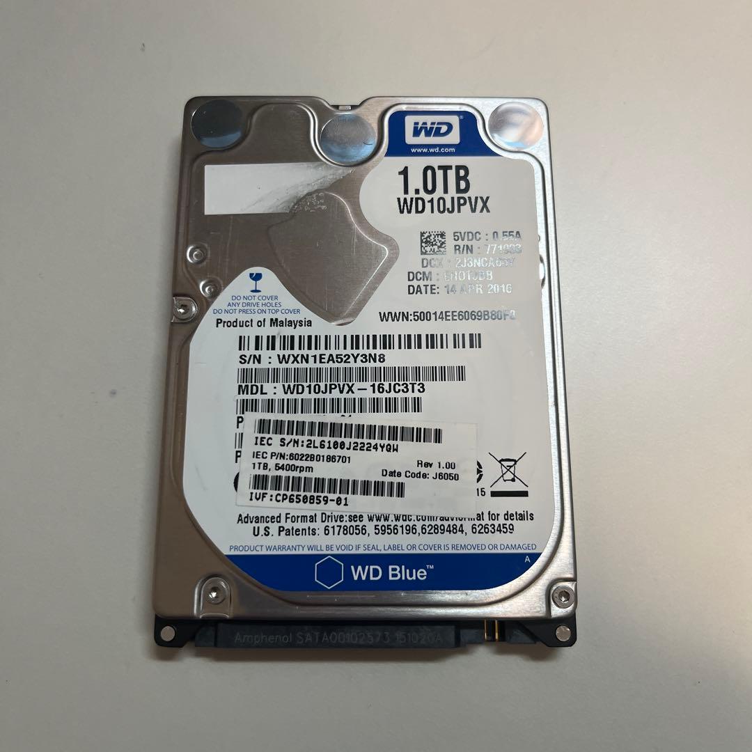 WD Blue 1TB WD10JPVX 内蔵型ハードディスクドライブ