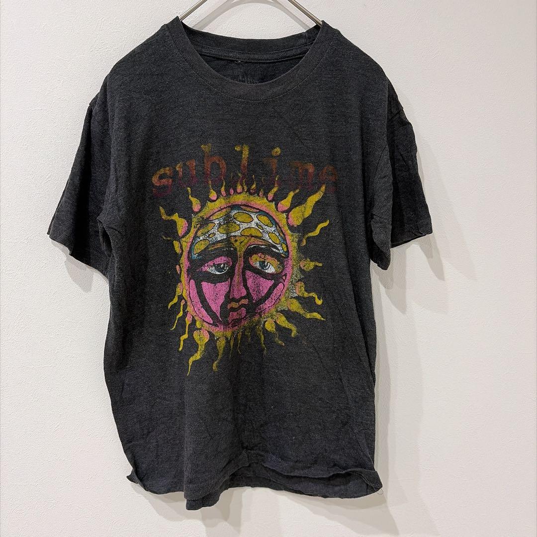 サブライム Ｔシャツ クルーネック 半袖 太陽 Ｓ 灰 綿 ライブ