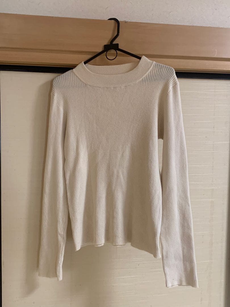 アイボリー リブ編み 長袖トップス　zootie イーザッカマニア　LL