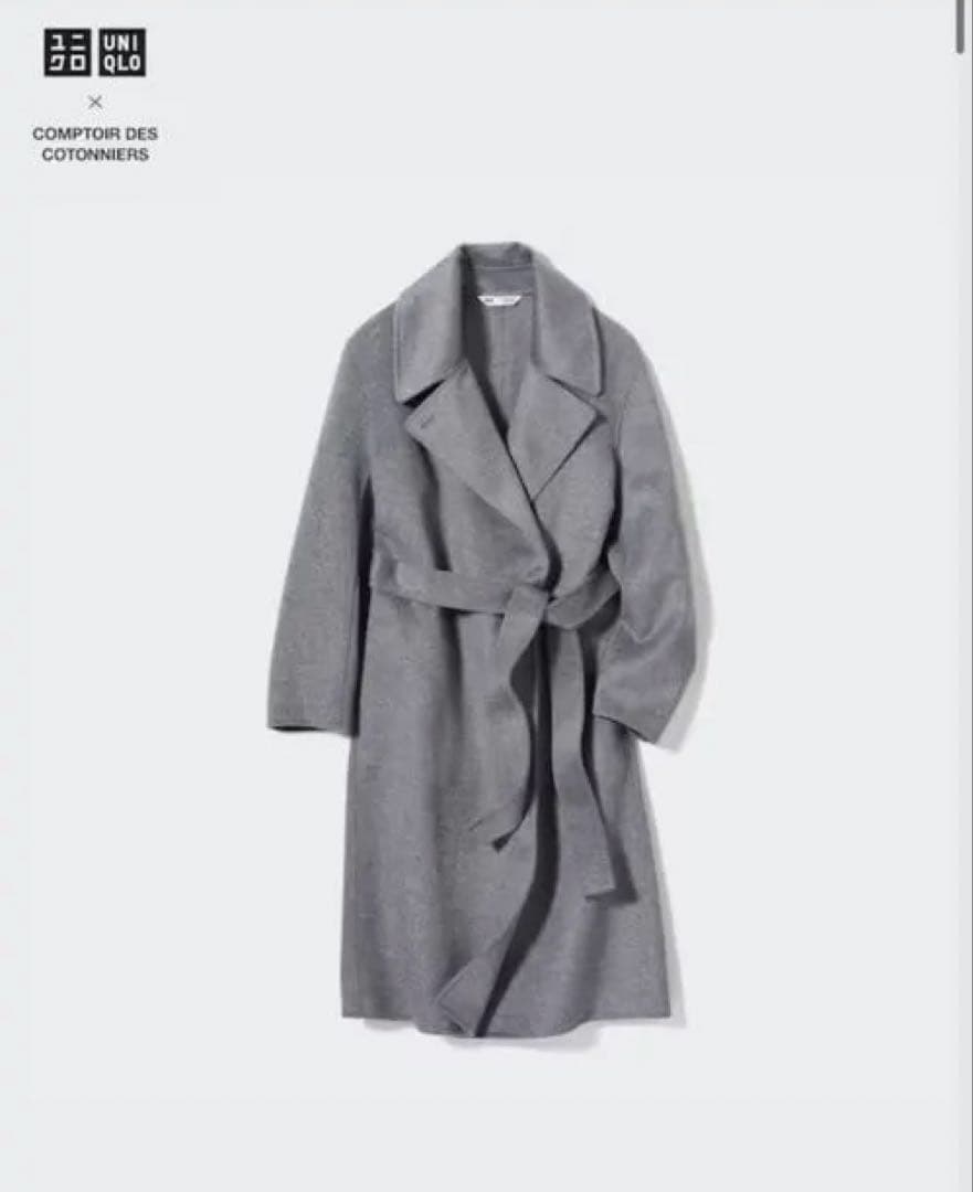 UNIQLO ユニクロ コントワーデコトニエ ダブルフェイスラップコート グレー by メルカリ
