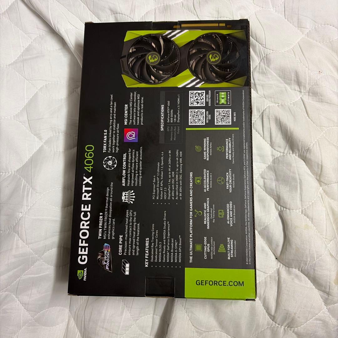 MSI GeForce RTX 4060 グラフィックボード 本体