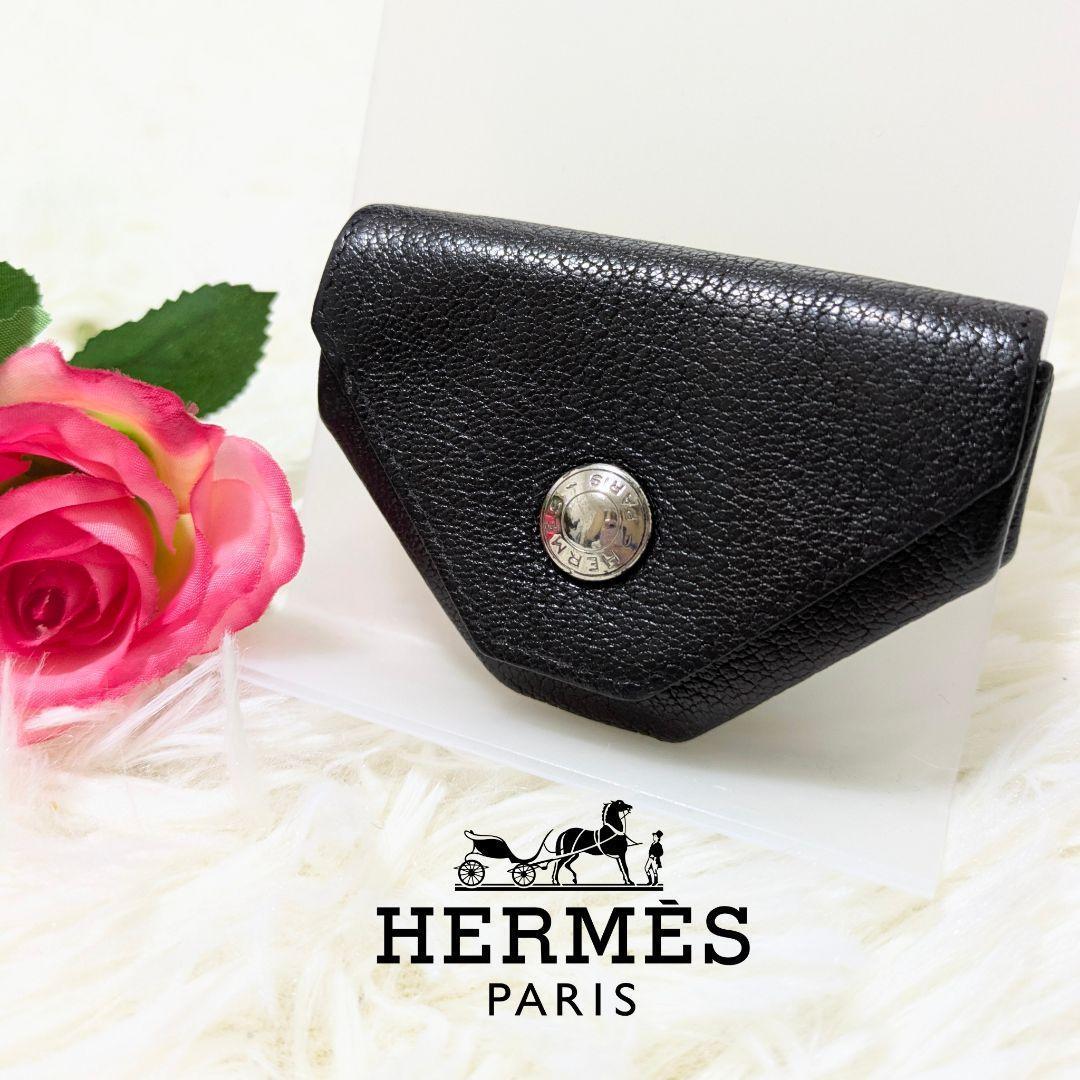 人気✨エルメス　ルヴァンキャトル　コインケース　小銭入れ　レザー　ブラック
