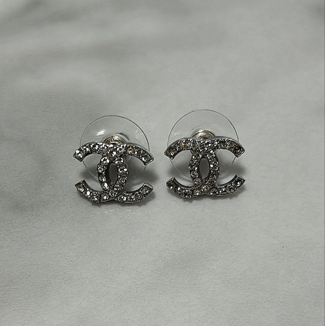 CHANEL ココマーク ラインストーン ピアス