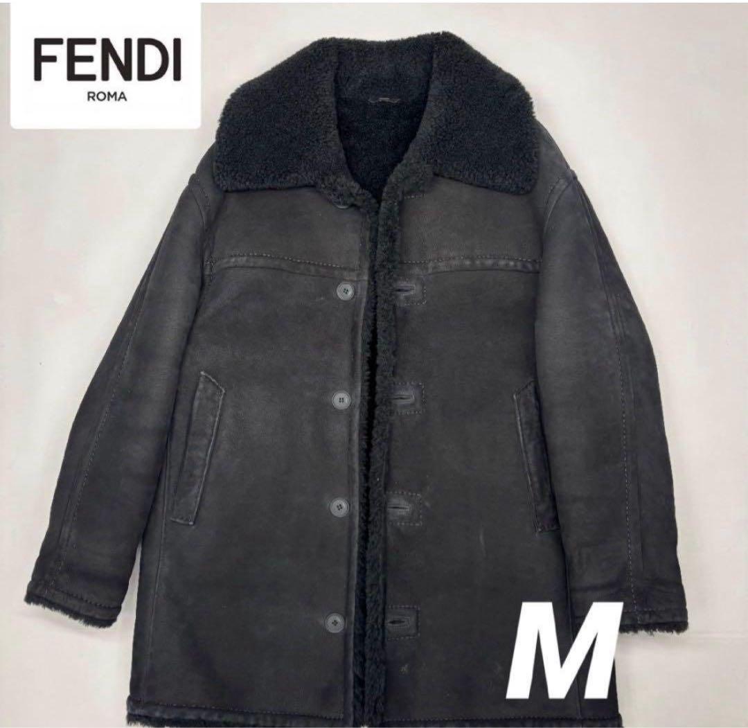 FENDI フェンディ ムートンコート ブラック M